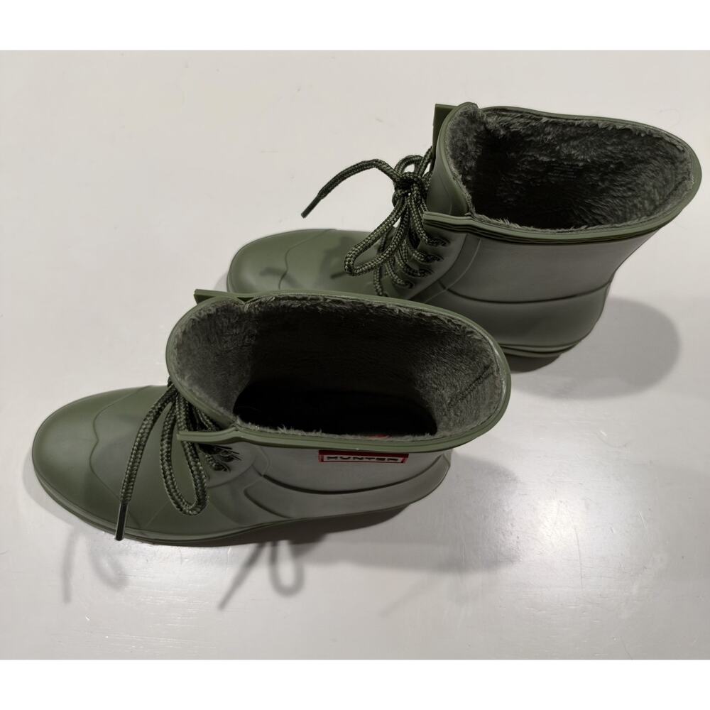 Hunter Lace Up Olive Green - Womens Short Size 8 EU39 - Picture 2 of 7